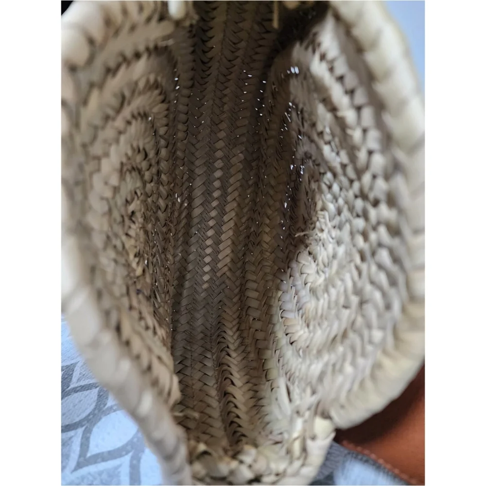 Chloé Raffia Crossbody Bag Brown/Cream